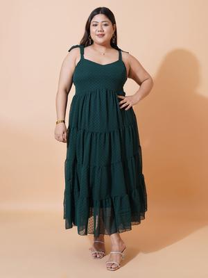 U&F Beyond Women Plus Size Georgette Fit & Flare Maxi Dress