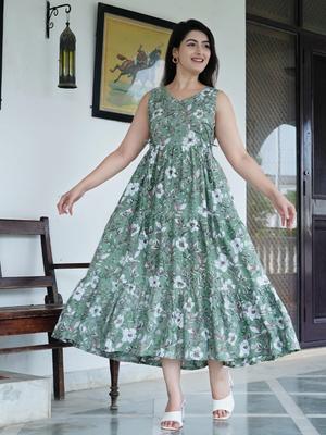 Mintmarie Floral Printed Fit & Flare Midi Dress