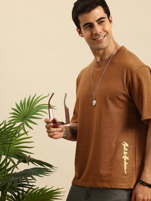 Mast & Harbour Brand Logo Printed Drop Shoulder Sleeves Oversized T Shirt