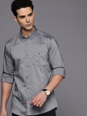 Men Slim Fit Oxford Natural Stretch Full Sleeve Casual Shirt