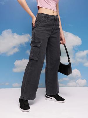 CORSICA Women Wide Leg Mid-Rise Stretchable Cargos