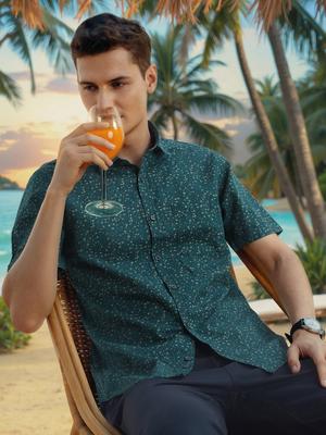 Peter England Casuals Men Spread Collar Floral Printed Cotton Casual Shirt