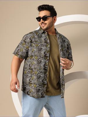 Sztori Men Plus Size Premium Printed Pure Cotton Casual Shirt
