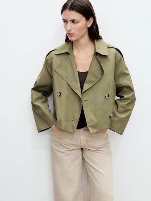 MANGO Lapel Collar Shoulder Tabs Tailored Jacket