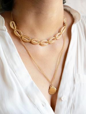 JOKER & WITCH Gold Toned Alloy Gold Plated Layered Necklace