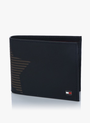 Vosso Navy Blue Leather Passport Holder Wallet