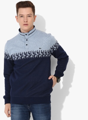 Navy Self-Design Sweatshirt