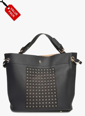 Black Polyurethane (Pu) Handbag