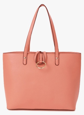Peach Polyurethane (Pu) Handbag