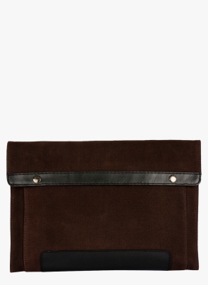 Brown/Black Canvas Laptop Sleeve