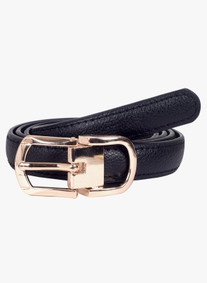 Black Faux Leather Belt