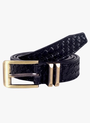 Black Faux Leather Belt