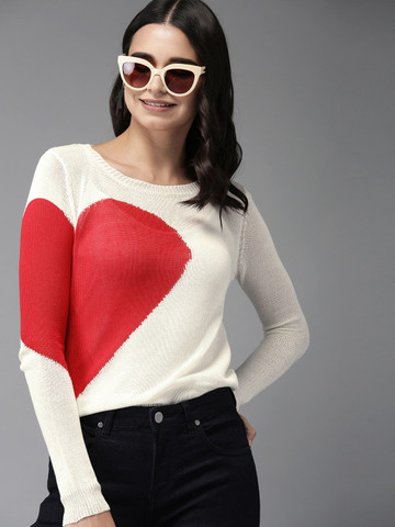 Moda Rapido Women White Colourblocked Top Moda Rapido Women White Colourblocked Top