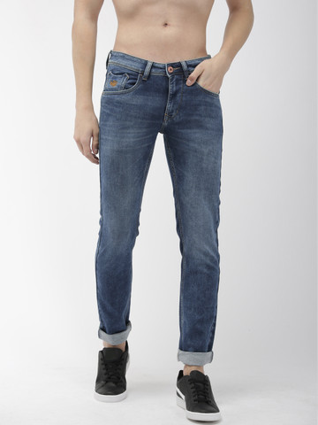 Flying Machine Men Blue Jackson Skinny Fit Mid-Rise Clean Look Stretchable Jeans