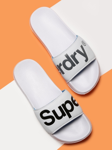 Buy Superdry Men White Printed Sliders on Myntra PaisaWapas