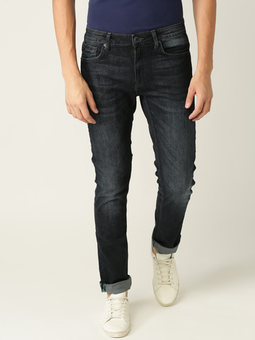 United Colors of Benetton Men Navy Blue Skinny Fit Mid-Rise Clean Look Stretchable Jeans