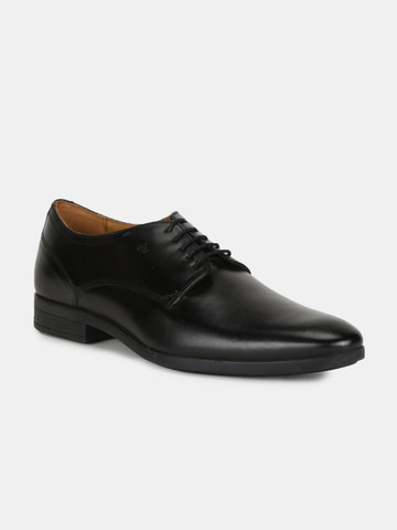 Arrow Men Black Solid Leather Formal Derbys Arrow Men Black Solid Leather Formal Derbys