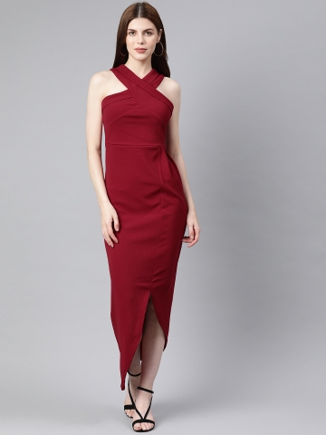 maroon dress design
