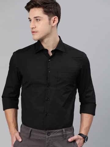 49% OFF on IVOC Men Black Slim Fit Solid Smart Formal Shirt on Myntra ...