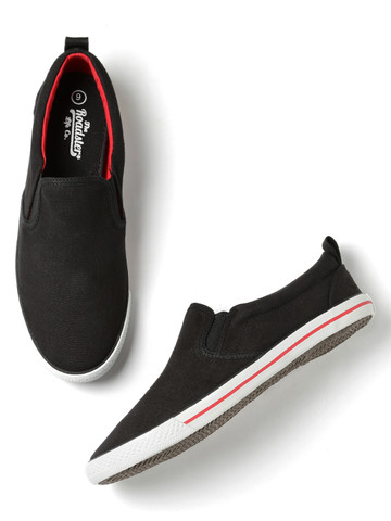 Roadster Men Black Slip-Ons