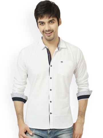 L.A. SEVEN White Slim Fit Casual Shirt