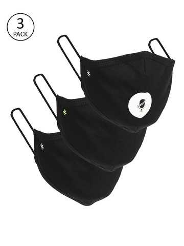 WROGN Adults Black Pack of 3 Reusable 3-Layer Protective Outdoor Masks WROGN Adults Black Pack of 3 Reusable 3-Layer Protective Outdoor Masks