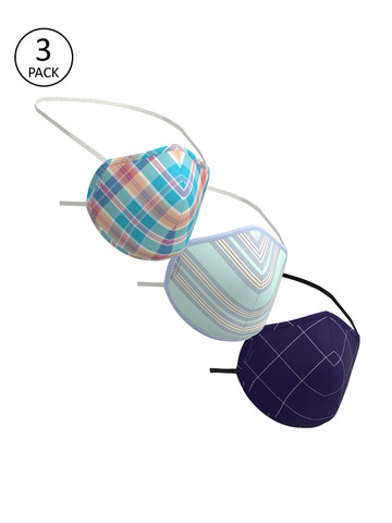 Peter England Men Assorted Pack of 3 3 Ply Fabric Mask