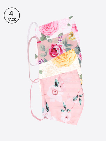 CUTECUMBER Girls Pack of 4 Reusable Assorted 2-Layers Outdoor Masks