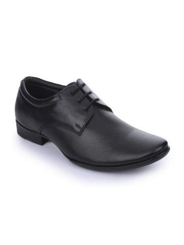 Buy Liberty Men Black Solid Leather Formal Derbys on Myntra ...