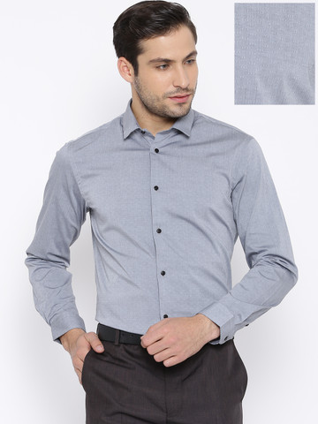 Arrow New York Grey Snug Fit Formal Shirt