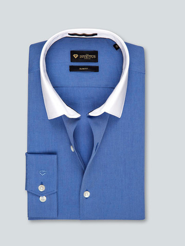 INVICTUS Blue Slim Fit Formal Shirt