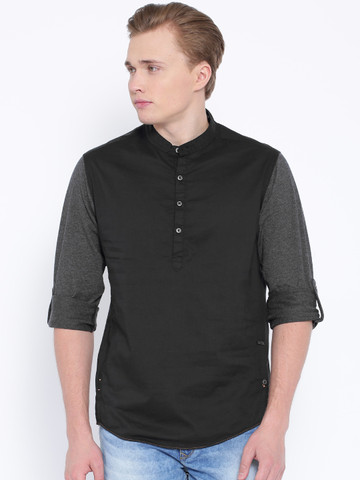 SPYKAR Black Short Kurta