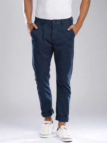 Breakbounce Navy Street Smart Fit Chino Trousers Breakbounce Navy Street Smart Fit Chino Trousers