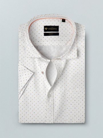 40% OFF on INVICTUS Men Easy Care White & Beige Printed Formal Shirt 40% OFF on INVICTUS Men Easy Care White & Beige Printed Formal Shirt