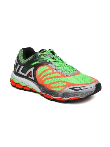 Buy FILA Men Fluorescent Green & Neon Orange Ziwwi Running Shoes on ...