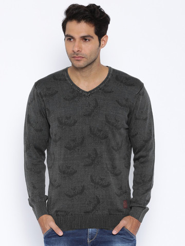 SPYKAR Charcoal Grey Sweater