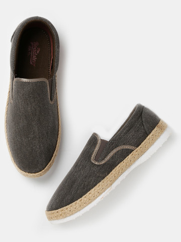 Roadster Men Grey Slip-Ons