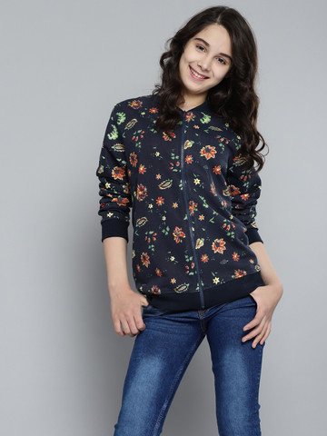 70% OFF on YK Girls Navy Blue & Rust Orange Floral Printed Sweatshirt 70% OFF on YK Girls Navy Blue & Rust Orange Floral Printed Sweatshirt