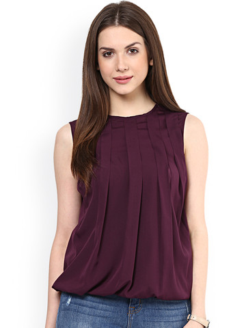 RARE Burgundy Crepe Blouson Top RARE Burgundy Crepe Blouson Top