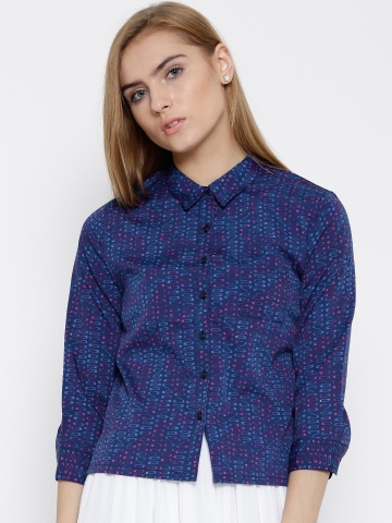 Buy SF JEANS by Pantaloons Blue Polyester Printed Shirt on Myntra