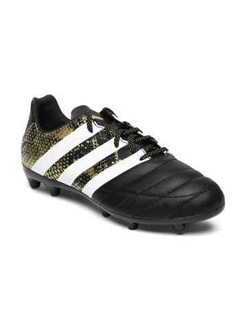 ADIDAS Men Black Printed ACE 16.3 Leather Football Shoes