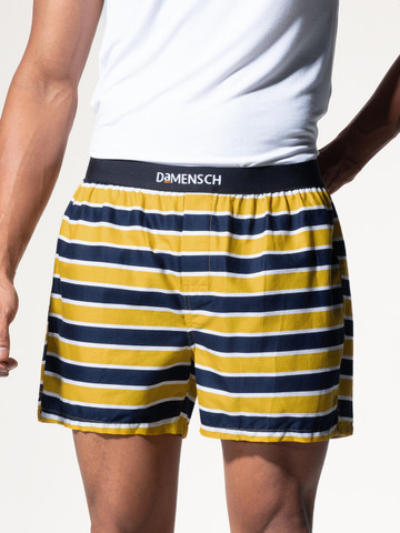 DaMENSCH Men Striped Yellow Ultra-Light Cotton Regular Fit Inner Boxer