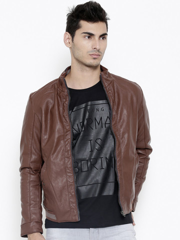 Faux Leather Padded Jacket 
