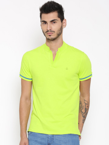 United Colors of Benetton Men Fluorescent Green T-shirt