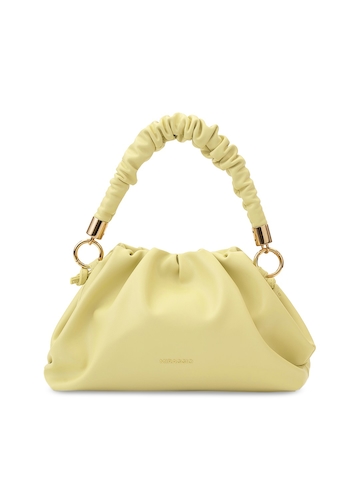 Lhing Recommends : MIRAGGIO Yellow Ruched Shoulder Bag