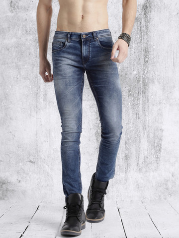 Roadster Men Blue Skinny Fit Mid-Rise Clean Look Stretchable Jeans