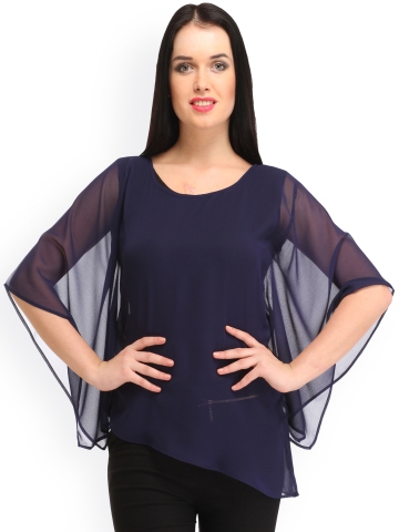 Cottinfab Women Solid Kimono Sleeve Kaftan Top