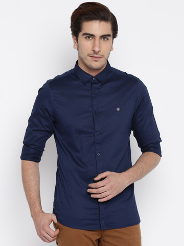 Buy Being Human Men Navy Slim Fit Solid 