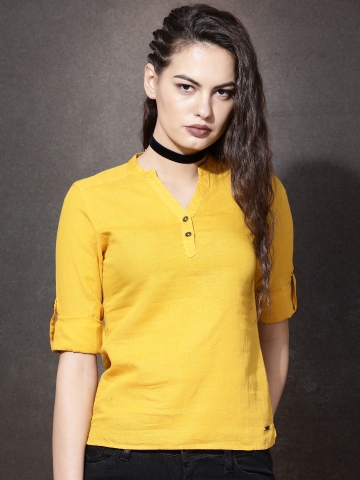 50% OFF on Roadster Women Yellow Top on Myntra