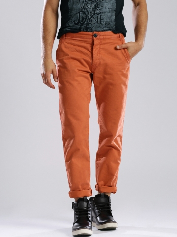 Buy Mens Beige Slim Fit Trousers for Men Online at Bewakoof